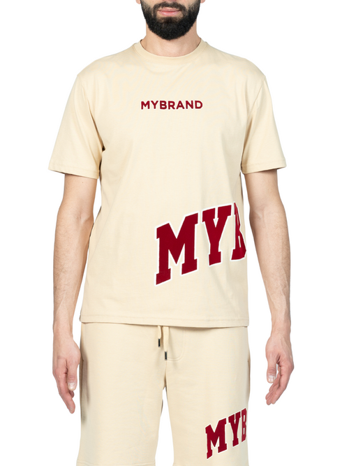 MYBRAND Bold Emblem Shirt Off-white/Blue | OFF-WHITE