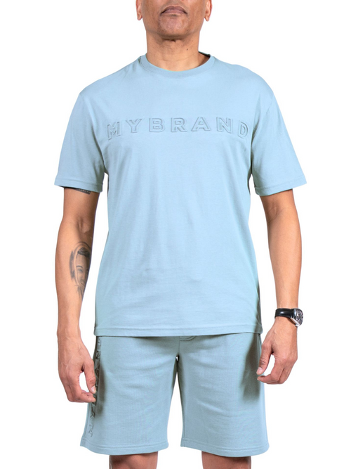 MYBRAND Embosed Statement Tee | LIGHT BLUE