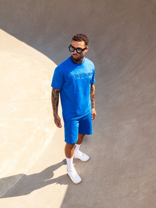 MYBRAND Embosed Statement Tee | BLUE