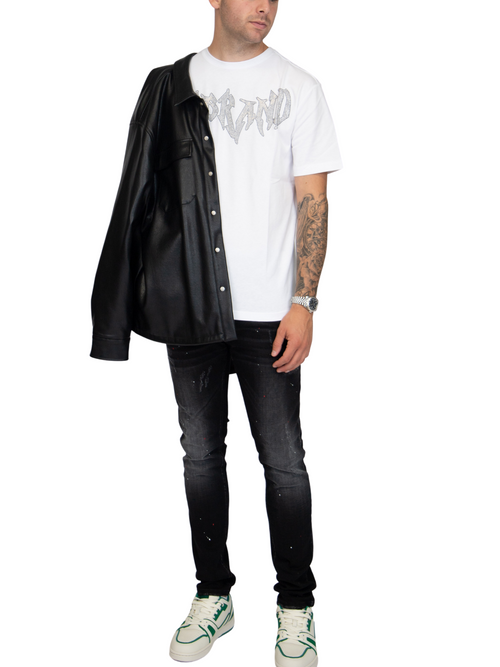 MYBRAND Winged Emblem Sparkle Tee White | WHITE