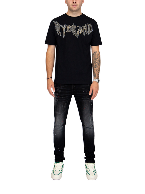 MYBRAND Winged Emblem Sparkle Tee Black | BLACK