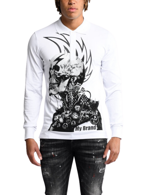 Rock Legends Longsleeve Polo | WHITE