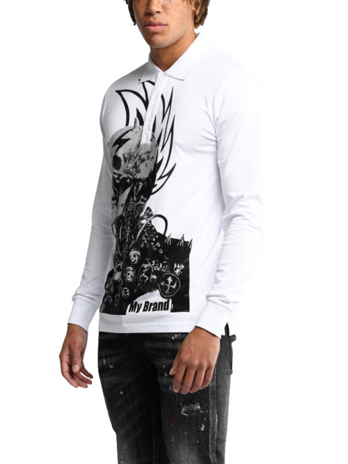 Rock Legends Longsleeve Polo | WHITE