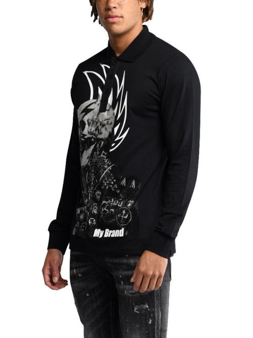 Rock Legends Longsleeve Polo | BLACK