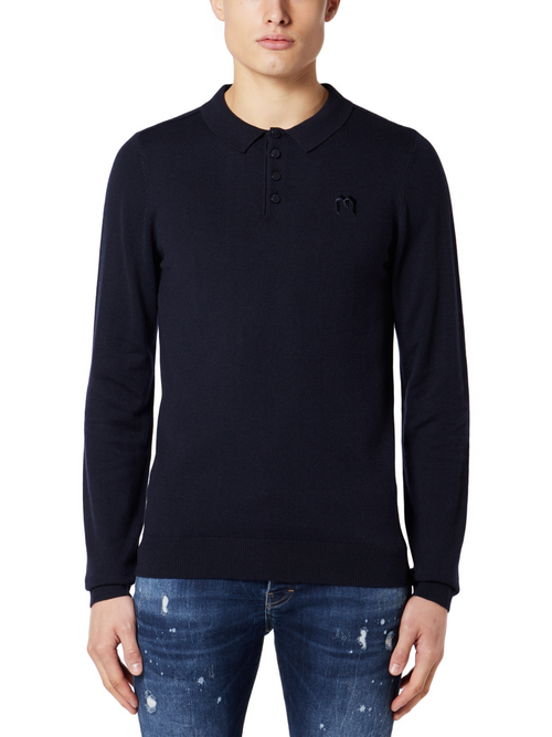 Solid M Longsleeve Polo | BLUE