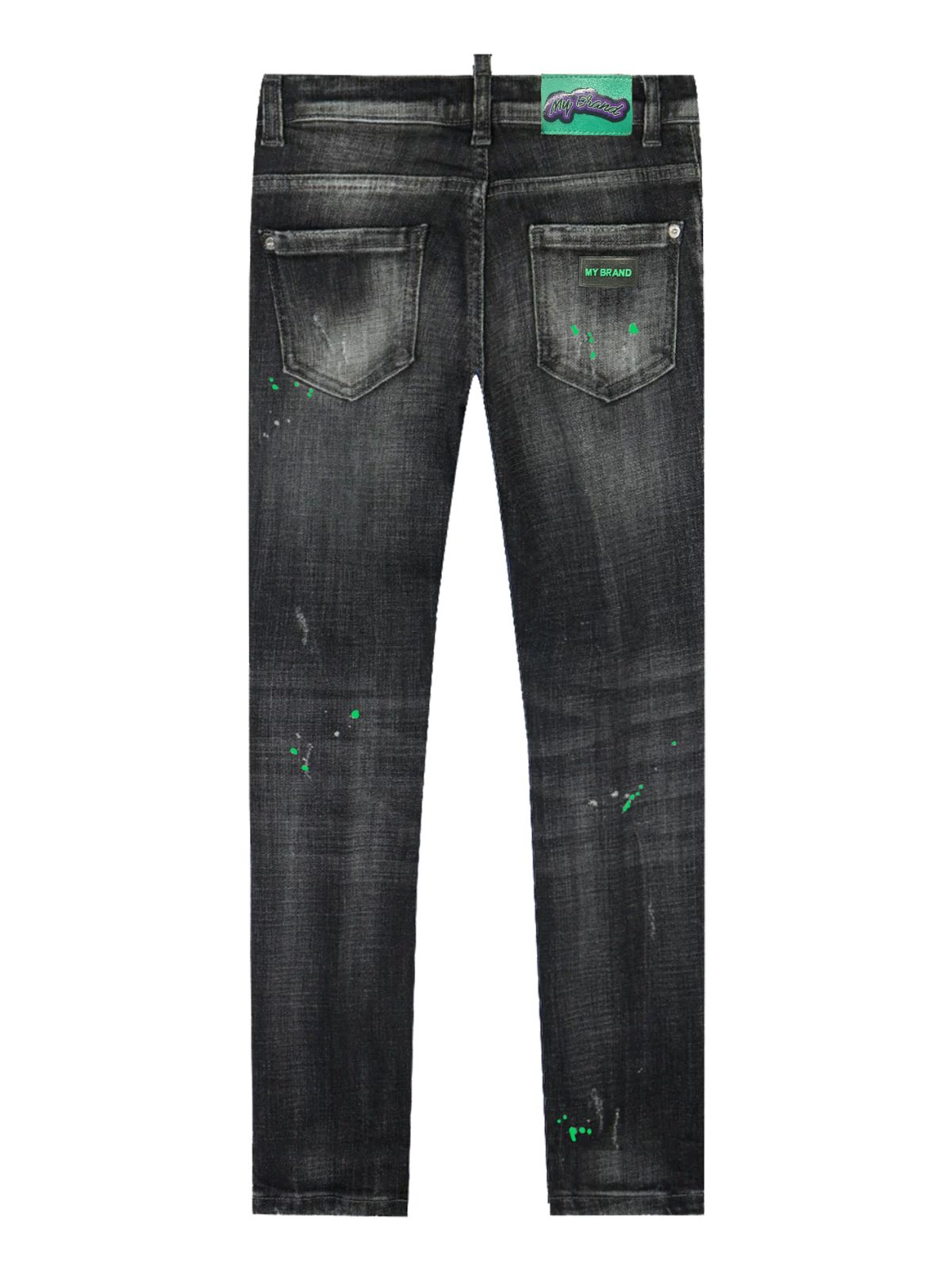 BLACK DISTRESSED GREEN MY | BLACKJEANS