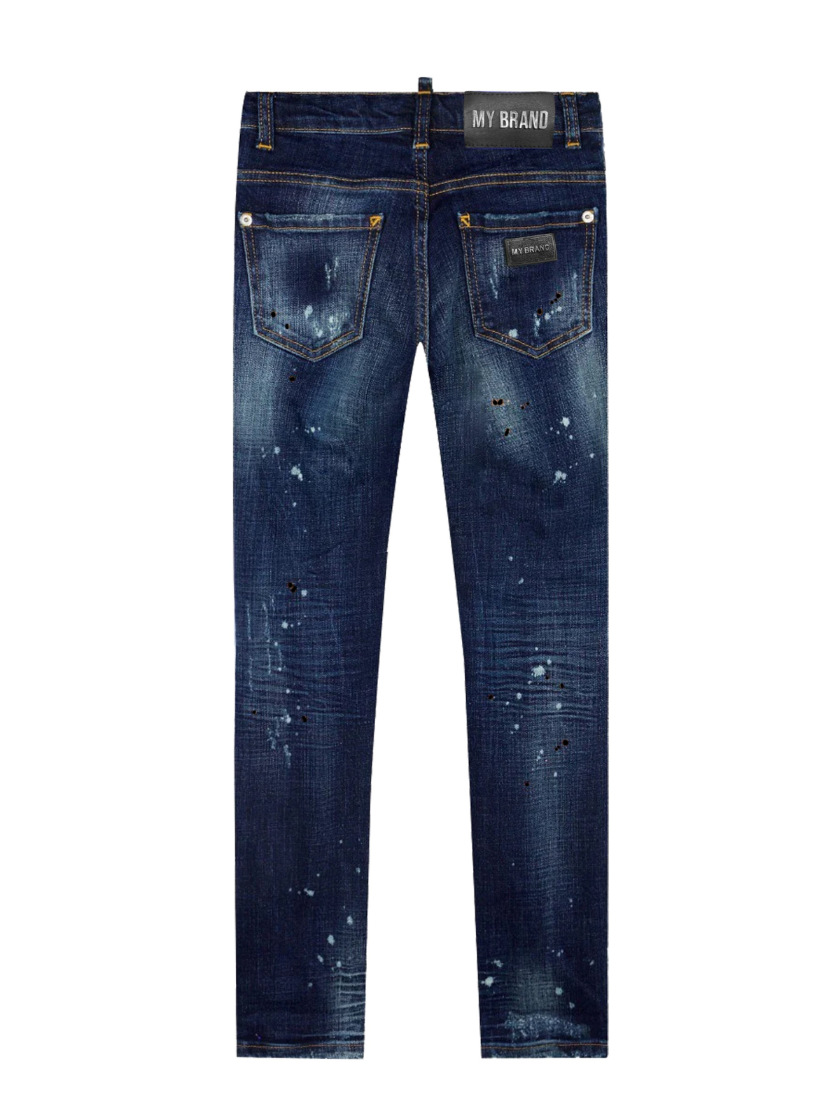 Blue Distressed Black Spots Jeans | DENIM