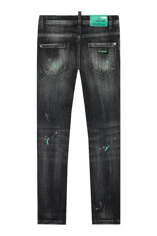 BLACK DISTRESSED NEON GRE | BLACKJEANS