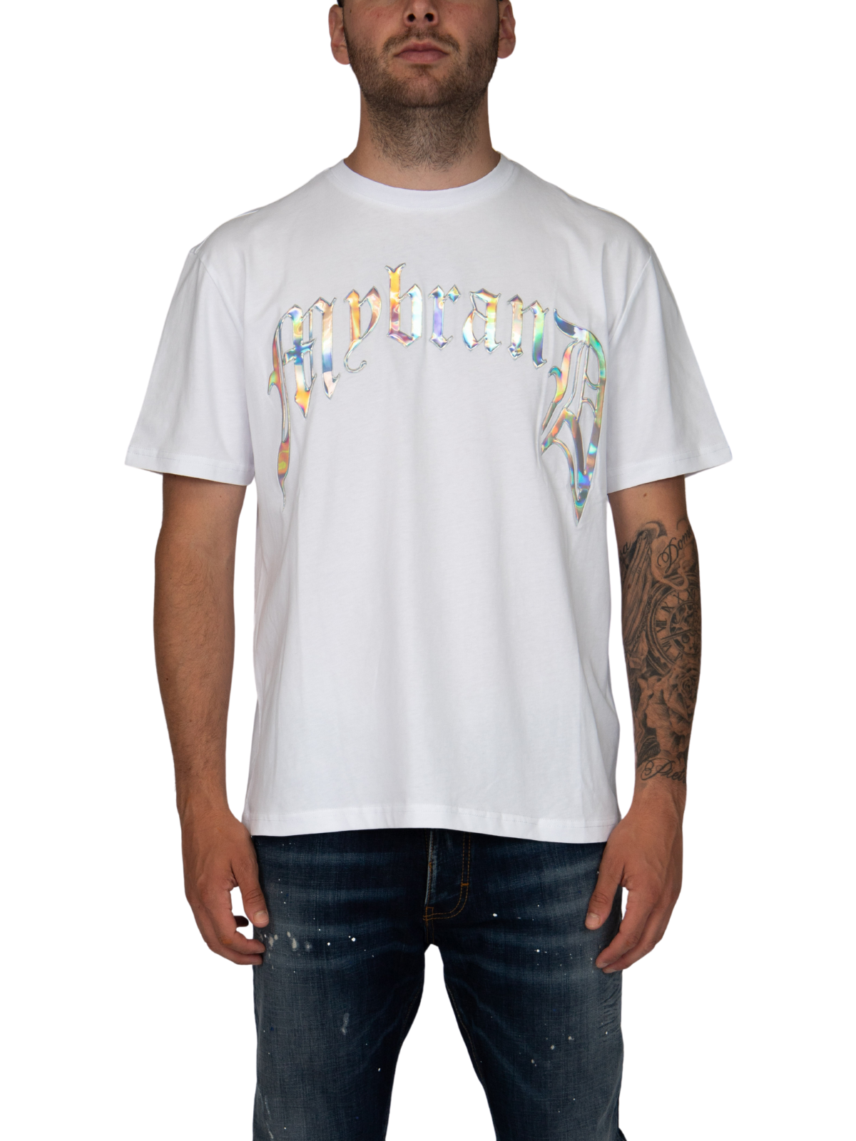 Chrome print mybrand white | WHITE