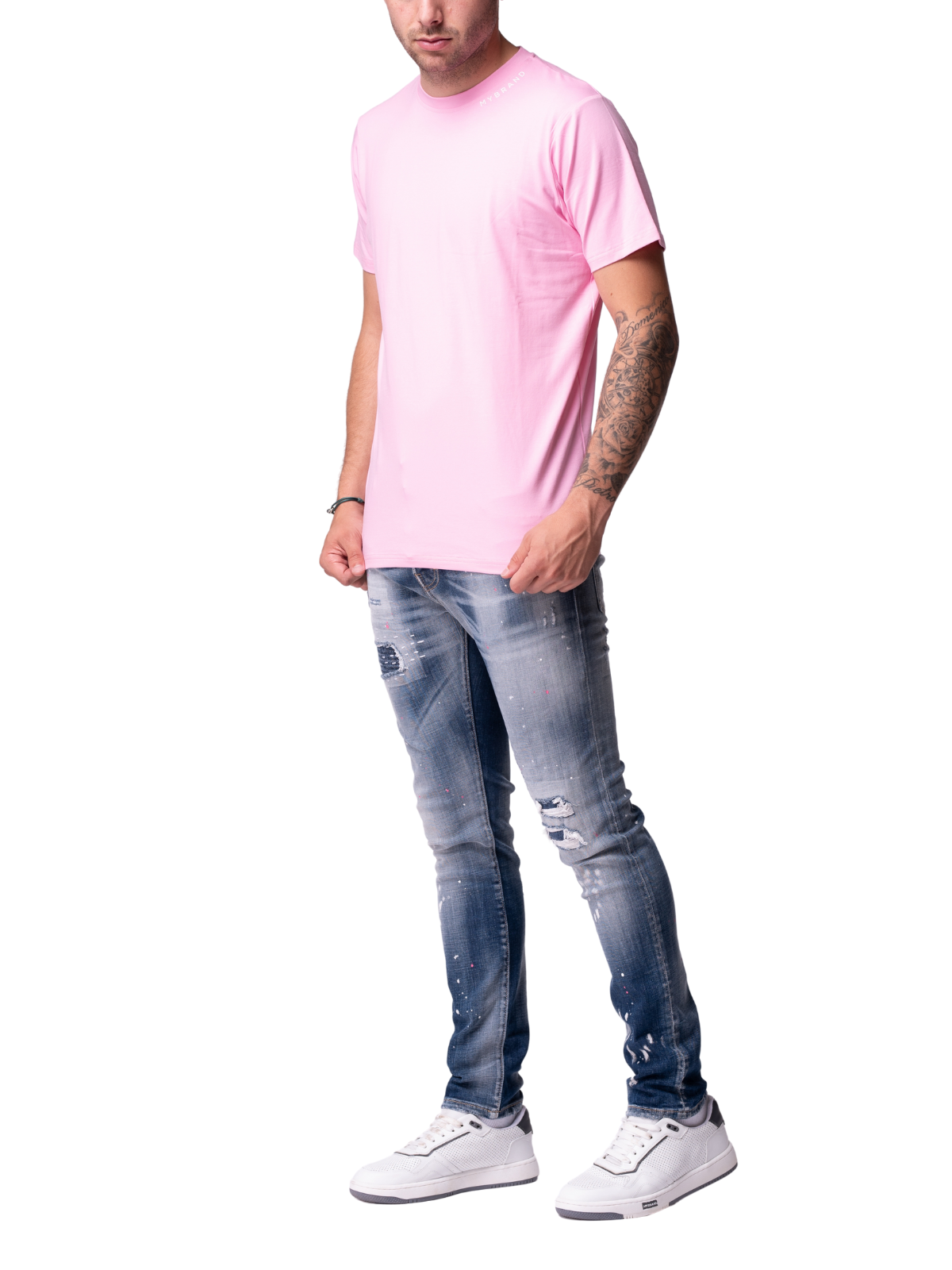 EMBROIDED PINK MB09 | DENIM